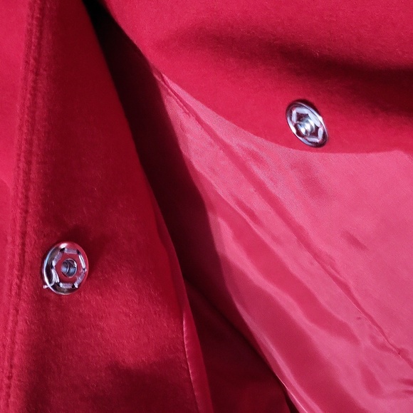 Big Girls Red Rothschild wool like jacket coat roses riding hood 16 scarlet NWOT - Picture 5 of 7